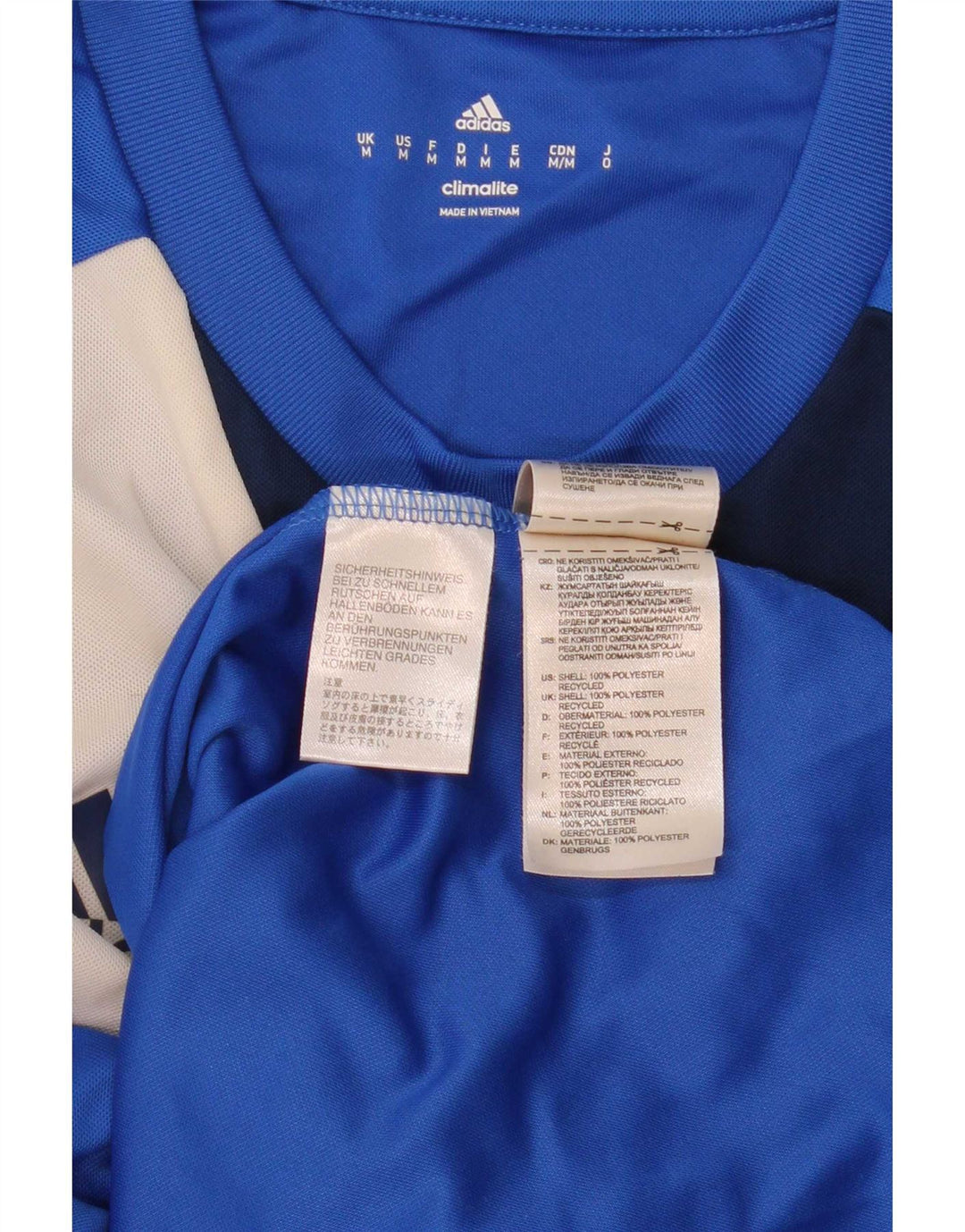 Adidas Herren Climalite Top Langarm Mittelblau Colourblock Polyester