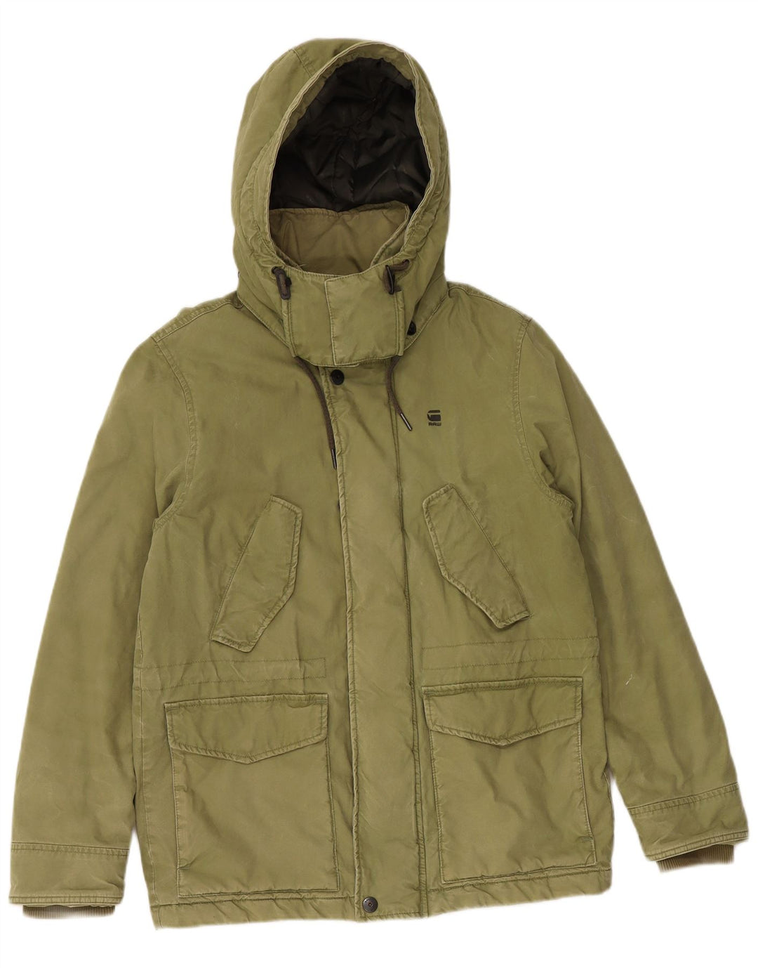 G-STAR Herren-Utility-Jacke mit Kapuze, UK 36, Größe S, Khaki, Baumwolle
