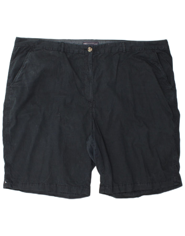 Marks & Spencer Damen Chinoshorts UK 24 4XL W48 Marineblaue Baumwolle