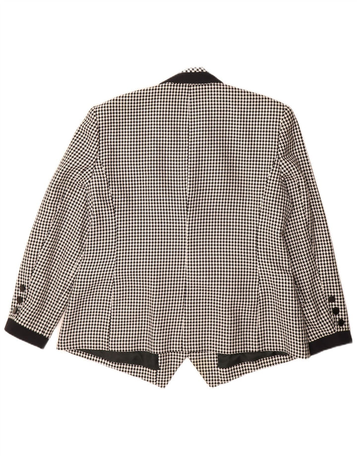 Hardob Damen-Blazer, zweireihig, Gr. 20, 2XL, Schwarz, Hahnentrittmuster