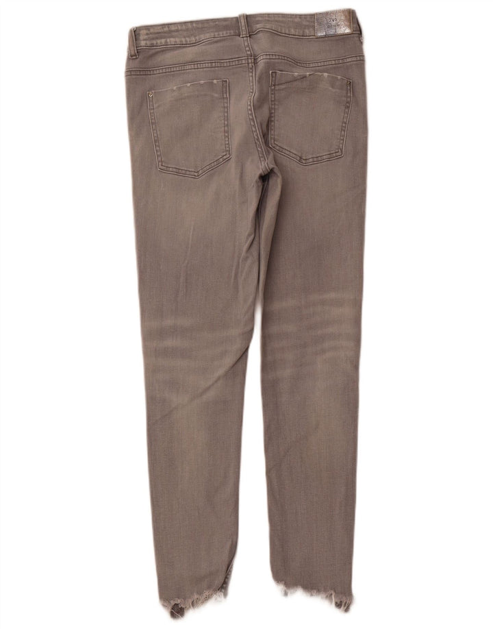 ZARA Damen Skinny Jeans EU 38 Small W28 L27 Graue Baumwolle