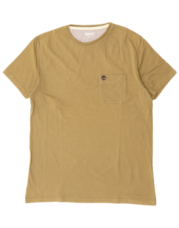 TIMBERLAND Herren Slim Fit T-Shirt Top Medium Khaki Baumwolle