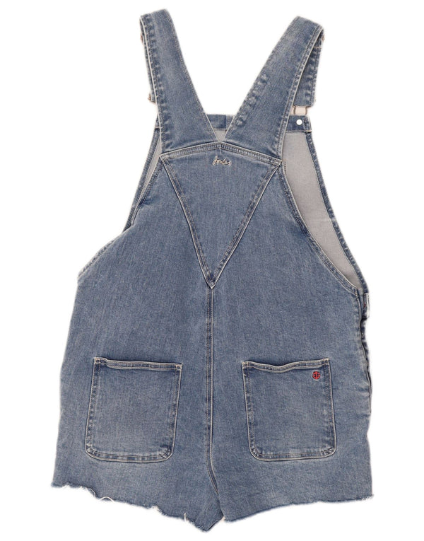 Joules Damen Latzhose Denim Shorts UK 10 Small W36 Blaue Baumwolle