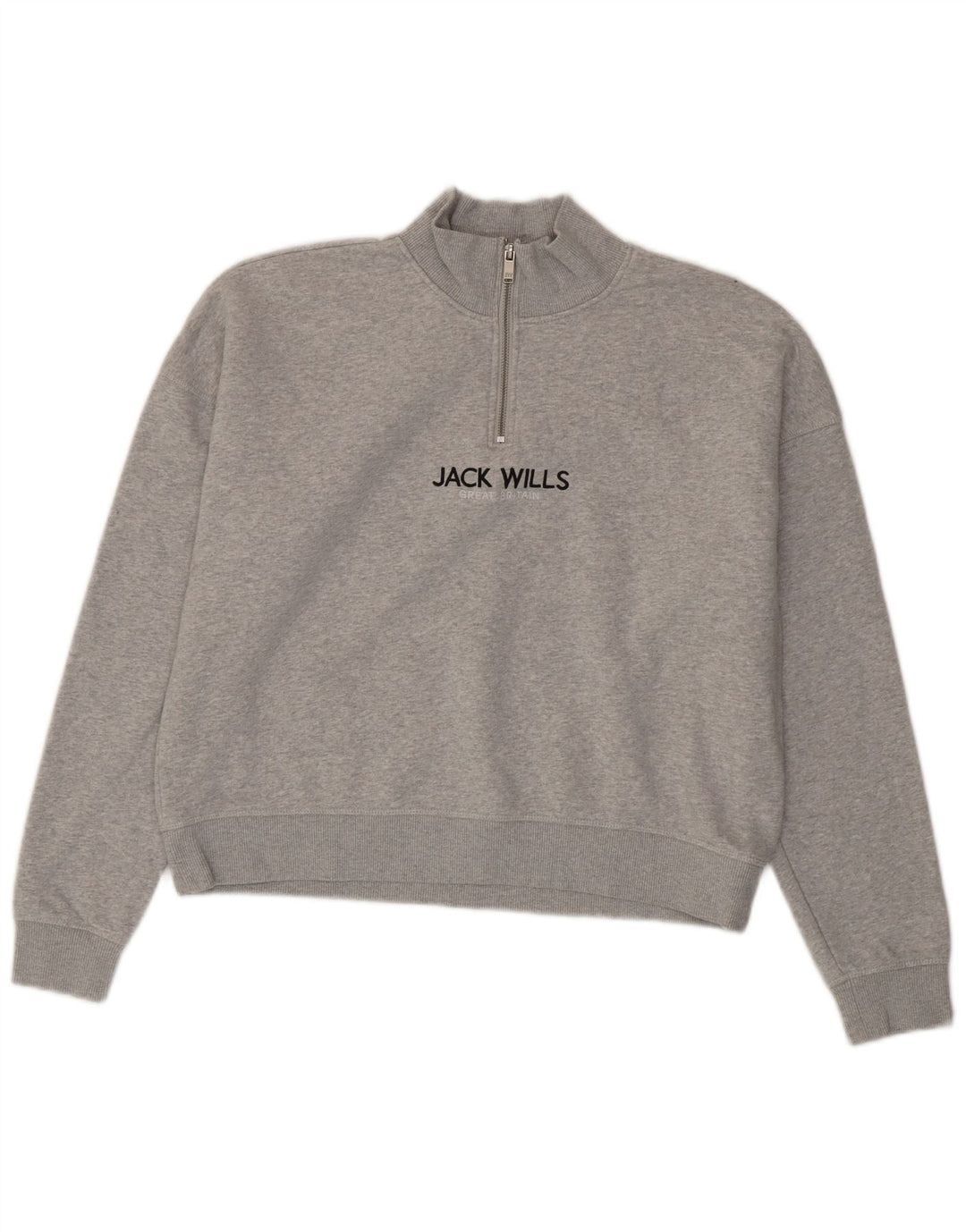 Jack Wills Damen-Sweatshirt in Übergröße mit Grafik, UK 12, Mittelgrau