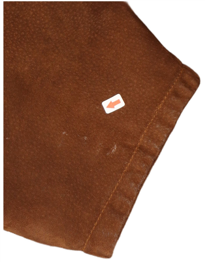 Vintage Damen Übergroßer Wildleder-Windbreaker-Mantel mit Kapuze IT 46 Large Brown