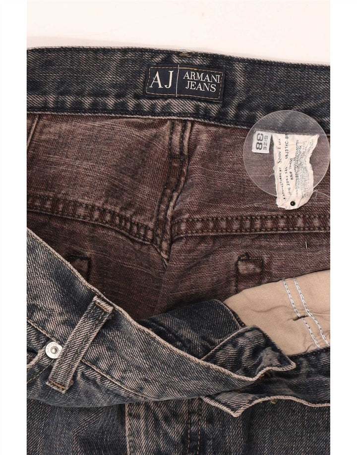 Armani Herren Straight Jeans W38 L33 Blaue Baumwolle