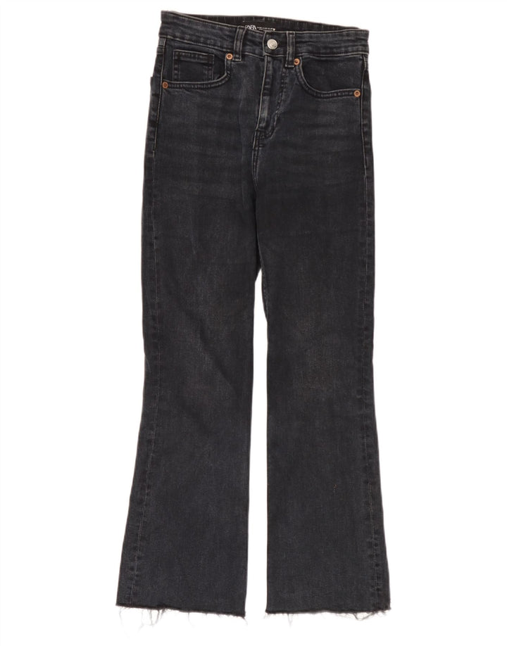 Zara Damen Schlagjeans EU 38 Small W28 L26 Schwarz
