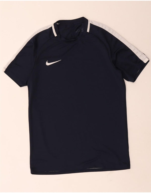 Nike Herren Dri Fit T-Shirt Top Small Marineblau Farbblock