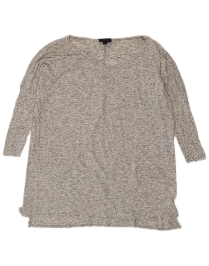 Topshop Damen-Oberteil in Übergröße, 3/4-Ärmel, UK-Größe 8, Größe S, grau gefleckte Viskose
