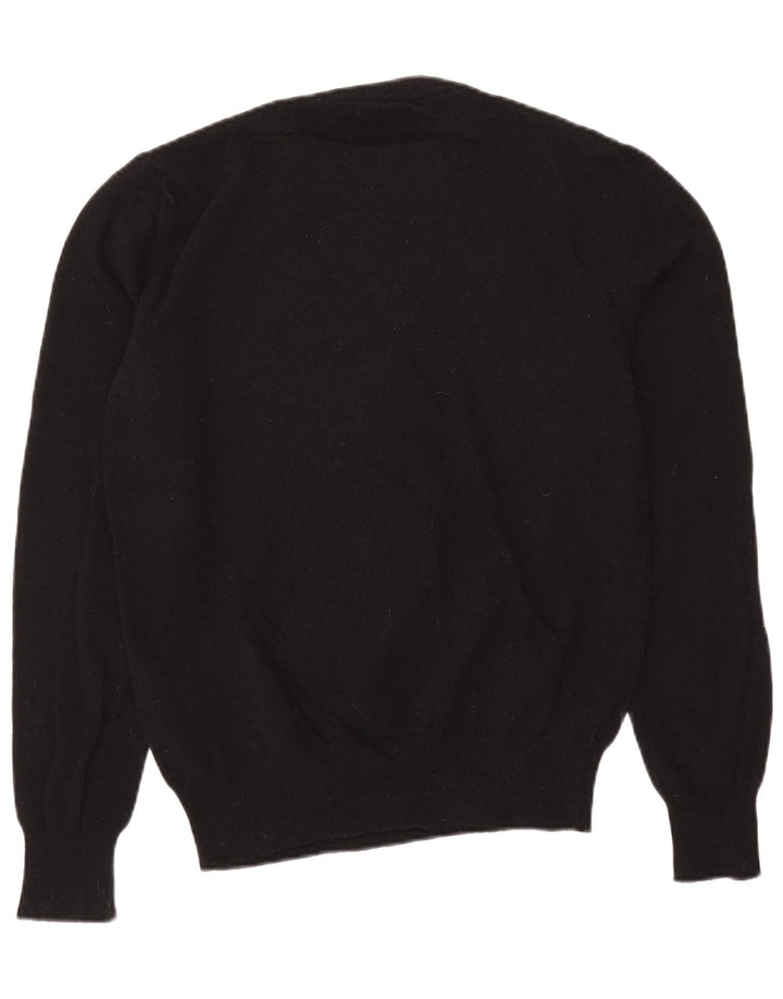 Diesel Herren-Pullover mit grafischem Rundhalsausschnitt, groß, aus schwarzer Wolle