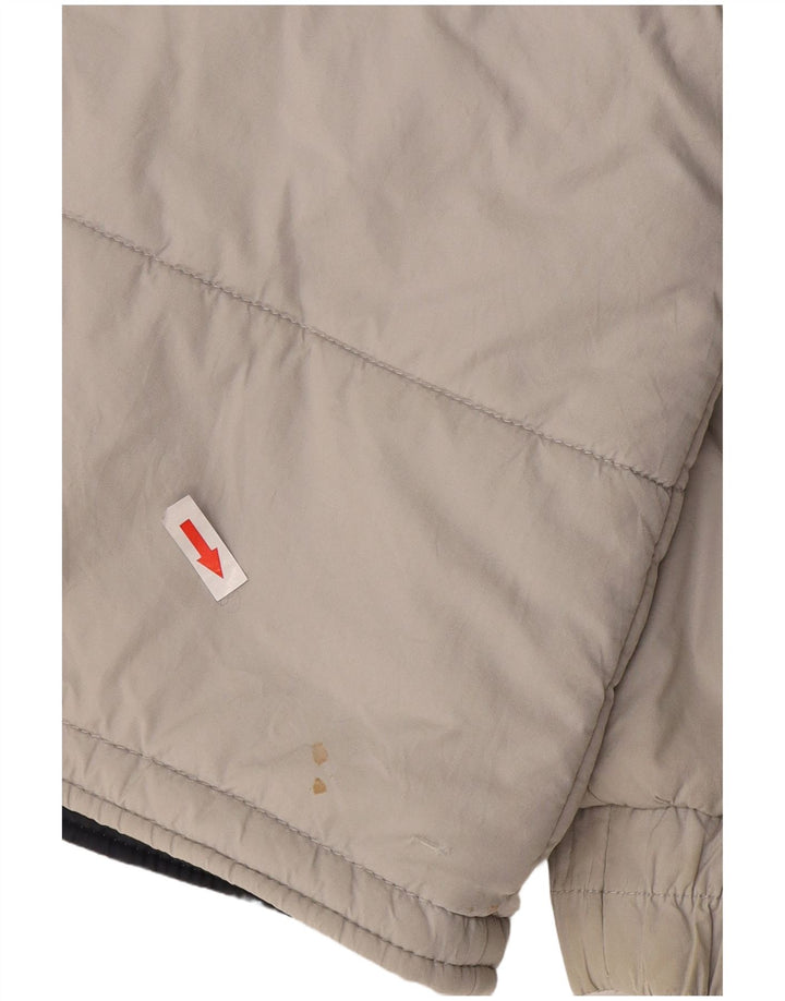 Fila Wattierte Herrenjacke mit Kapuze, UK 38, mittelgraue Baumwolle