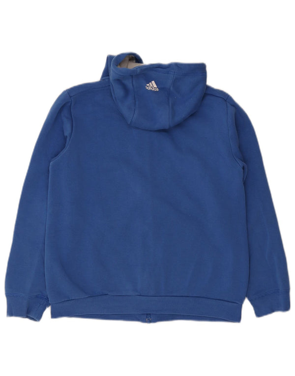 Adidas Jungen Kapuzenpullover mit grafischem Reißverschluss, 11–12 Jahre, blaue Baumwolle