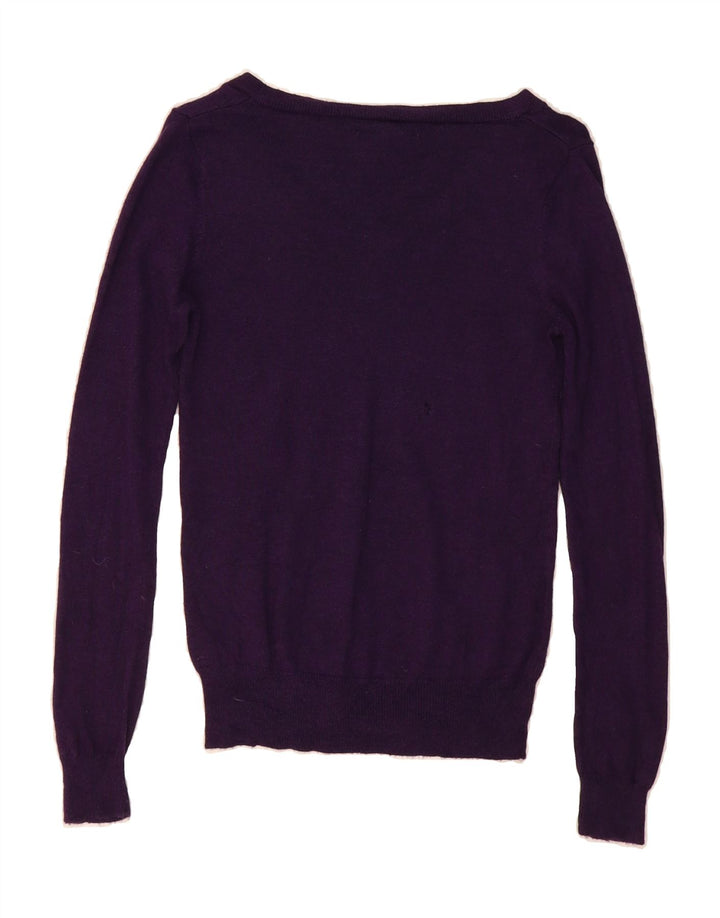 MOSSIMO Womens V-Neck Jumper Sweater UK 10 Small Purple Nylon Vintage Mossimo and Second-Hand Mossimo from Messina Hembry 
