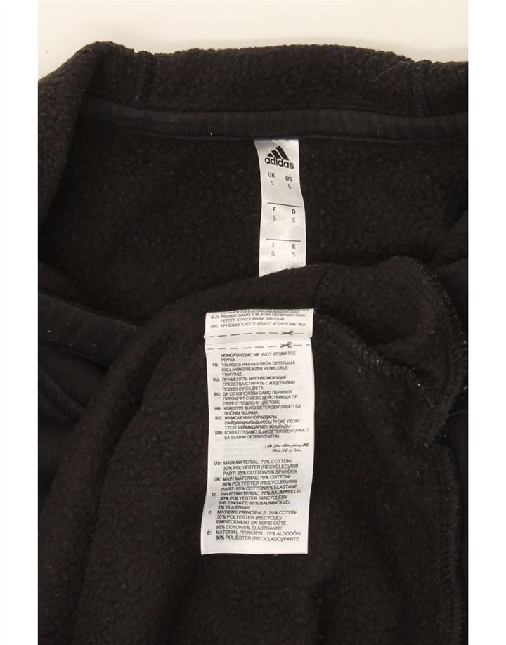 ADIDAS Mens Hoodie Jumper Small Black Cotton Vintage Adidas and Second-Hand Adidas from Messina Hembry 