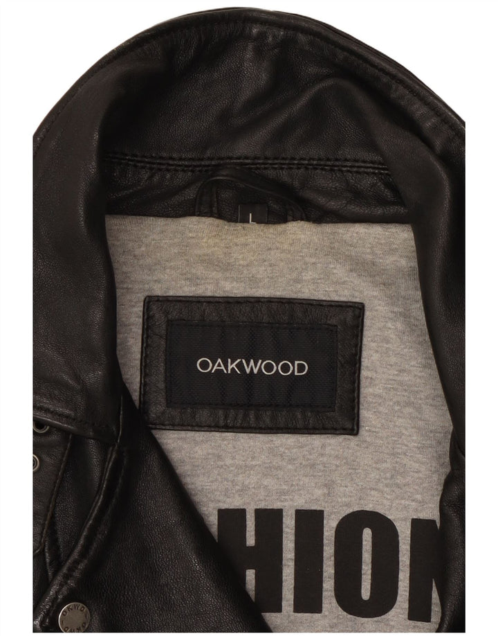Oakwood Damen-Bikerjacke aus Leder, UK 14, großes schwarzes Leder