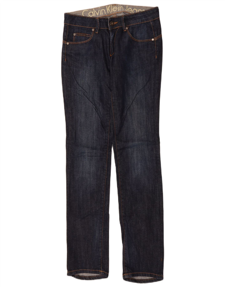 Calvin Klein Damen Slim Jeans W30 L33 Marineblau