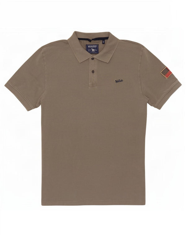 Woolrich Herren-Poloshirt, kleine graue Baumwolle