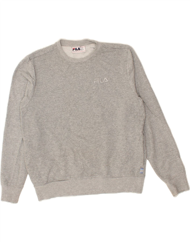 FILA Mens Sweatshirt Jumper Medium Grey Cotton | Vintage Fila | Thrift | Second-Hand Fila | Used Clothing | Messina Hembry 