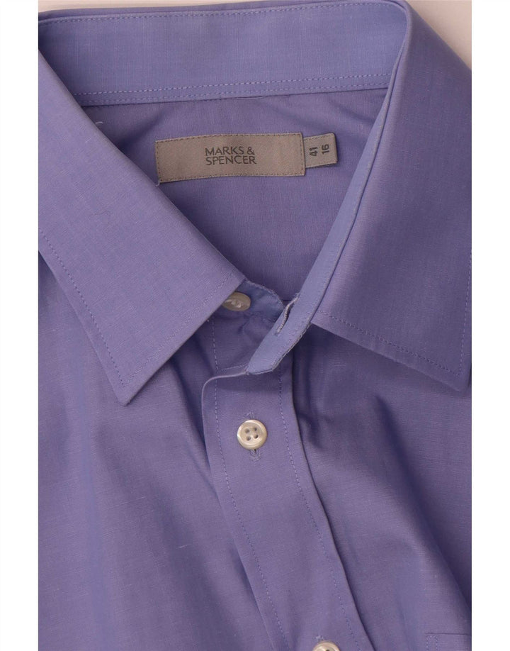 Marks & Spencer Herrenhemd, Größe 41 16, groß, blau, Baumwolle, klassisch