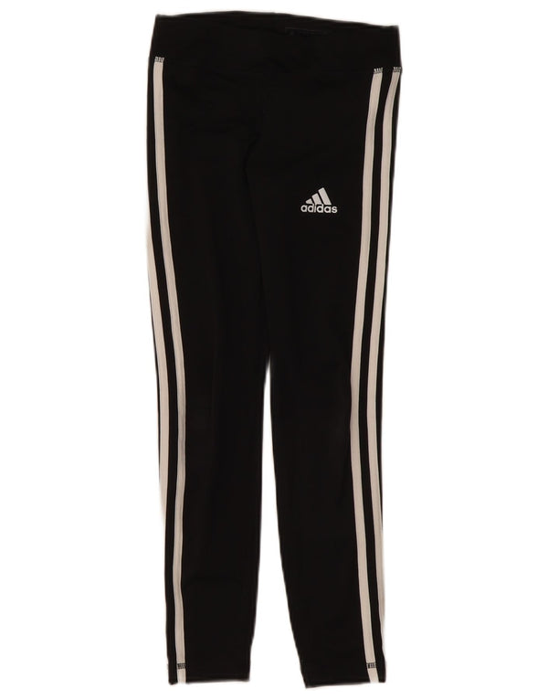 Adidas Mädchen Leggings 9–10 Jahre W22 L23 Schwarz Polyester