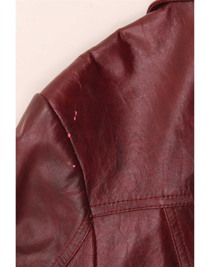 Vintage Damen Lederjacke UK 26 5XL Burgund
