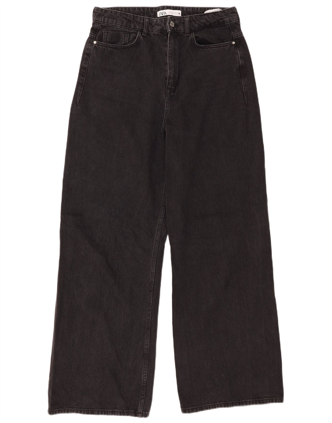 Zara Damen-Jeans mit weitem Bein, EU 40, mittelgroß, W30, L31, Schwarz