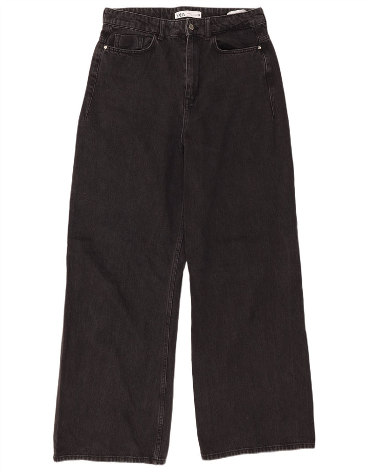 Zara Damen-Jeans mit weitem Bein, EU 40, mittelgroß, W30, L31, Schwarz