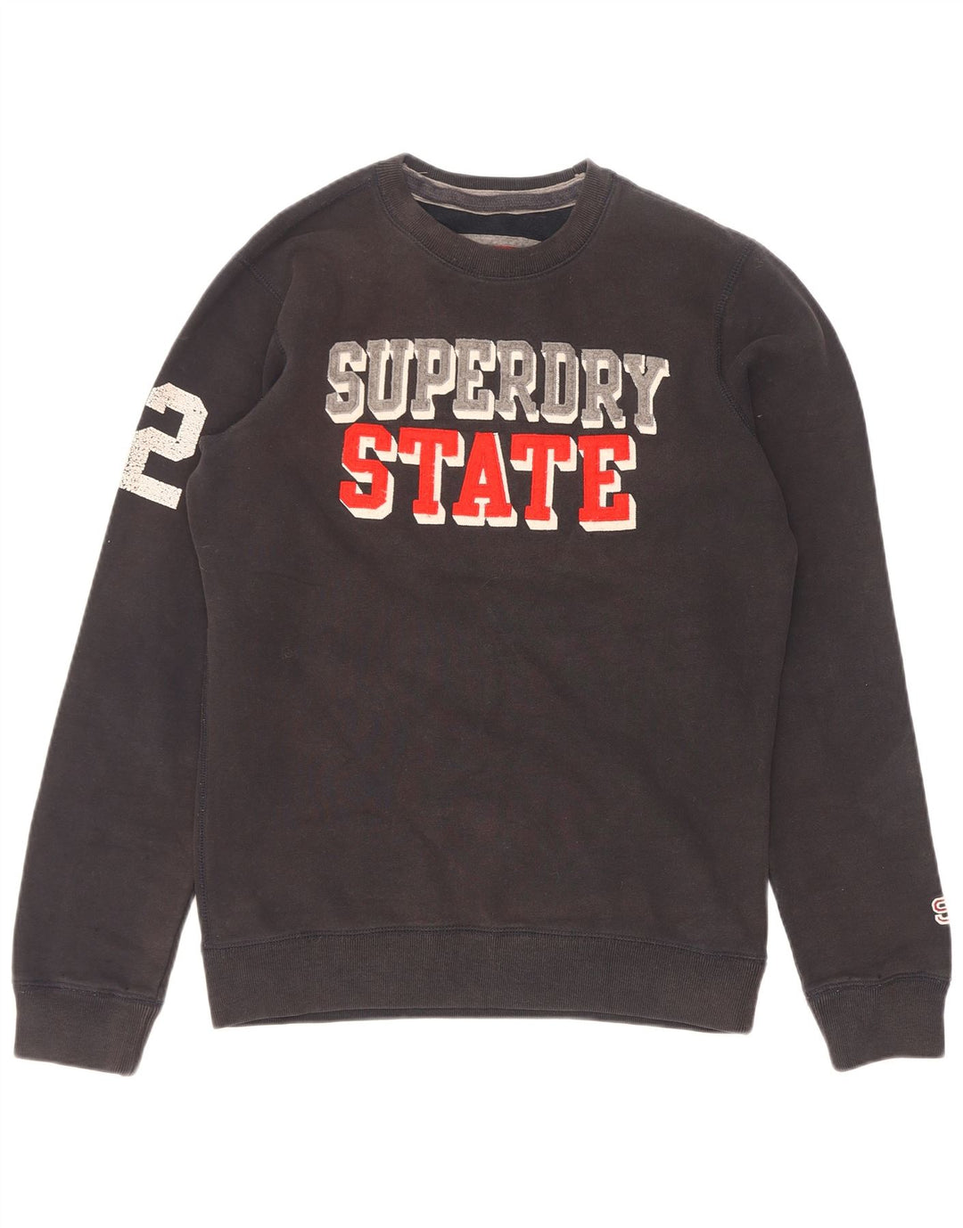 Superdry Herren-Sweatshirt mit Grafik, Größe S, schwarze Baumwolle
