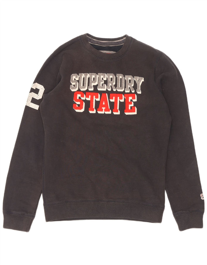 Superdry Herren-Sweatshirt mit Grafik, Größe S, schwarze Baumwolle