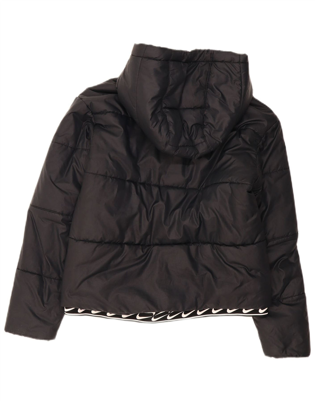 Nike Damen-Kapuzenjacke, wattiert, UK 14, Mittelschwarz, Polyester