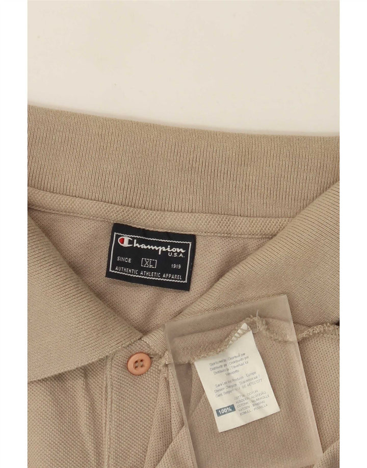Champion Herren Poloshirt XL Beige Baumwolle