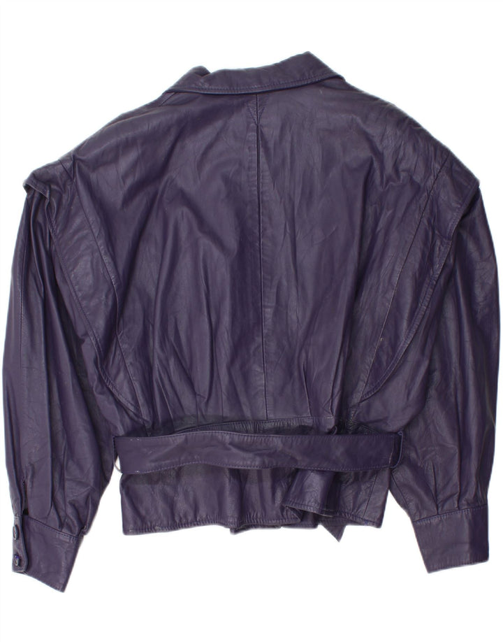Vintage Damen Lederjacke EU 42 Großes Lila Leder
