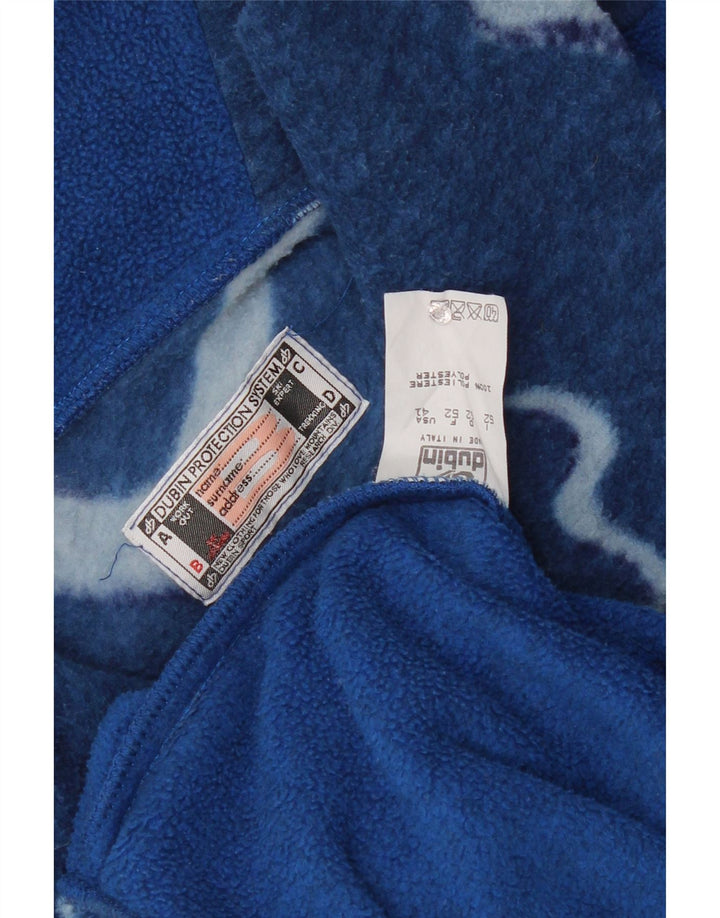 Dubin Herren-Fleecepullover mit Reißverschluss am Hals, IT 52, großes, blaues, geometrisches Polyester