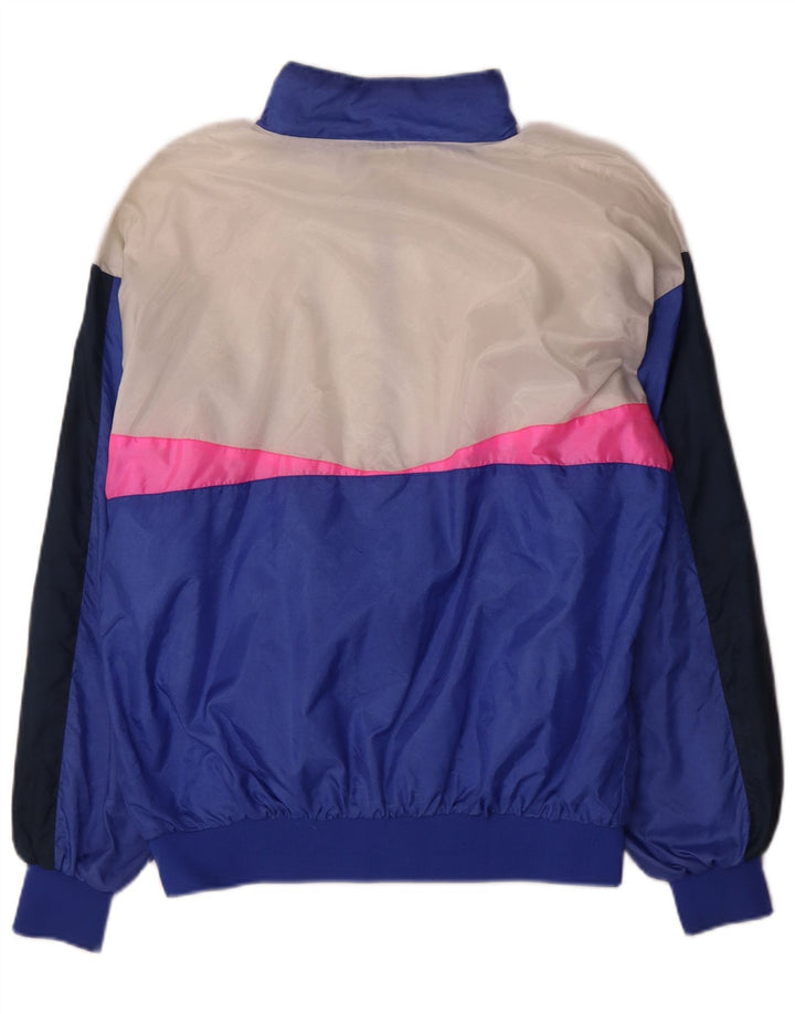 Frank Shorter Herren-Trainingsanzug-Oberteil, Jacke, groß, blaues Colourblock-Nylon