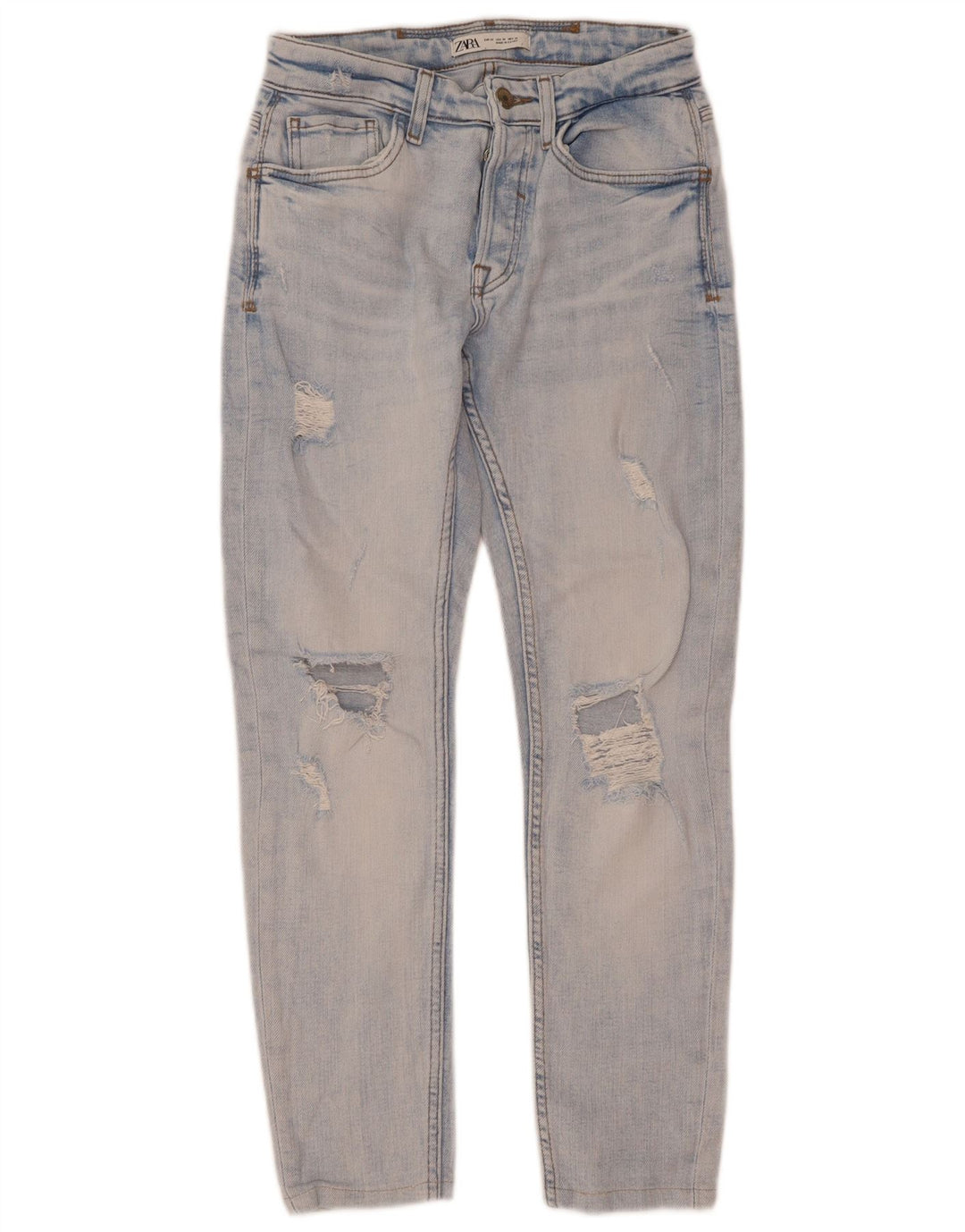 Zara Herren Distressed Slim Jeans EU 38 Small W30 L28 Blau