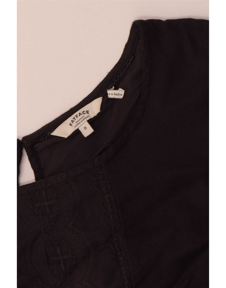 Fat Face Damen-A-Linien-Kleid, Größe S, Größe S, Schwarz, Baumwolle