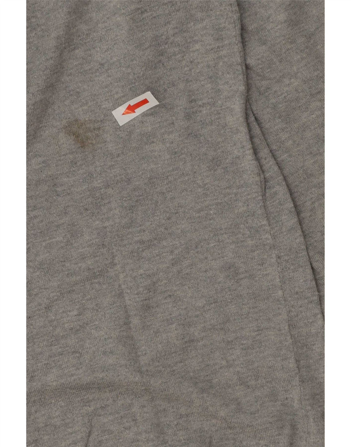Massimo Dutti Herren-Pullover mit Knopfkragen, groß, grau gesprenkelte Baumwolle