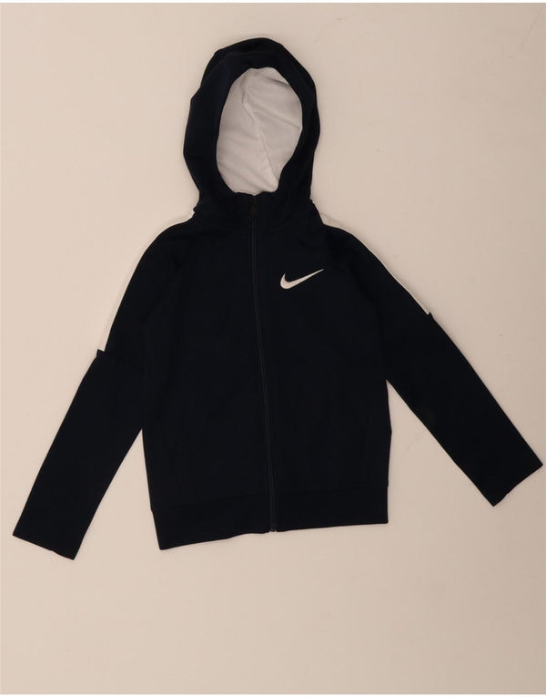 Nike Jungen-Kapuzenpullover mit Reißverschluss, 4–5 Jahre, Größe S, Marineblau, Farbblock