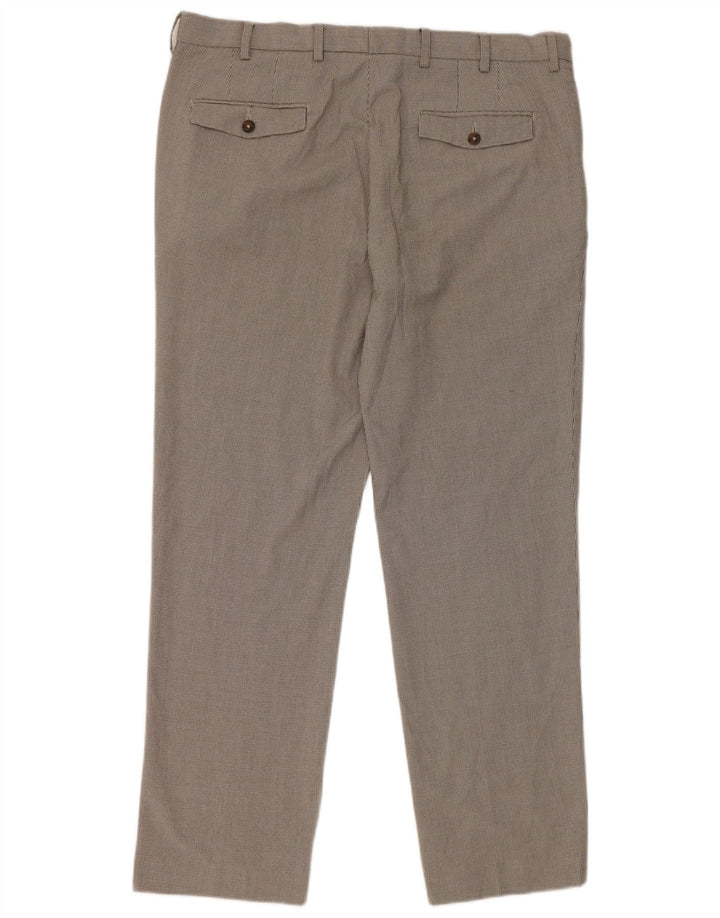 Gerade Herren-Anzughose von Marks & Spencer, W38, L31, Grau mit Hahnentrittmuster