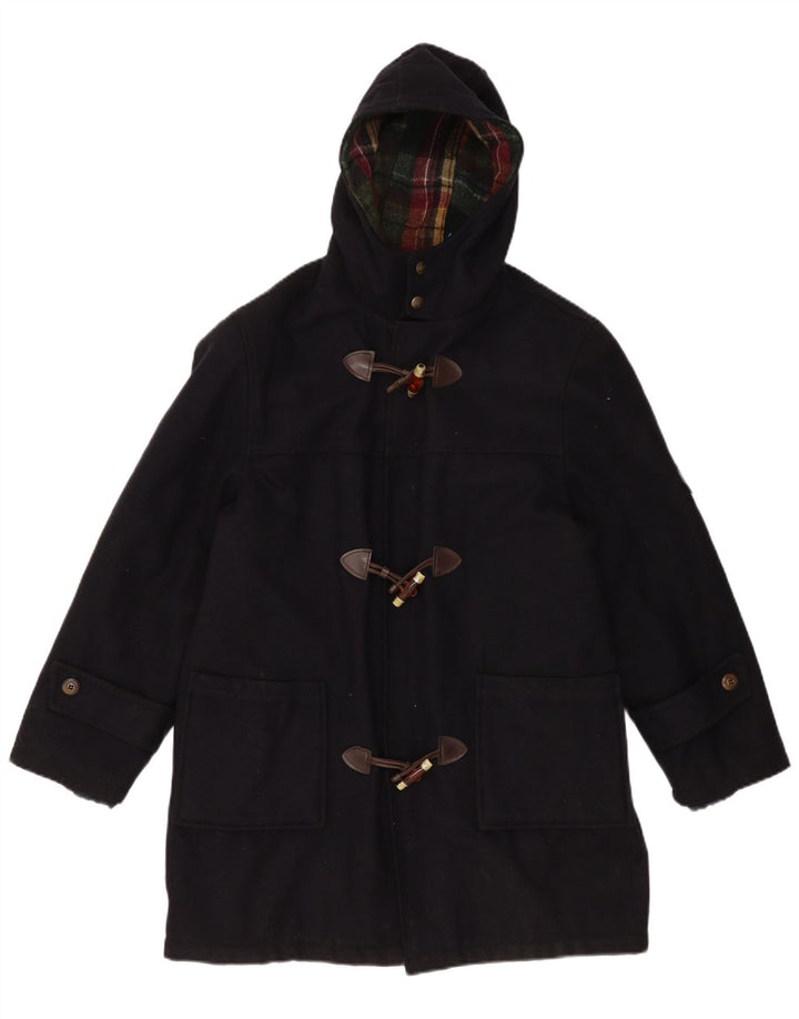 Vintage Herren Dufflecoat mit Kapuze UK 36 Small Marineblau