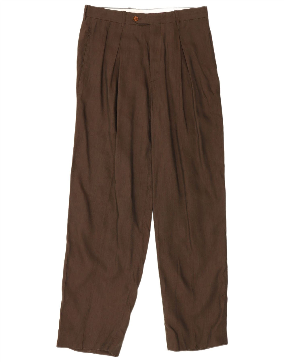 GB.PEDRINI Herren-Anzugshose mit Klammern, IT 48, mittelgroß, B32, L33, braunes Leinen