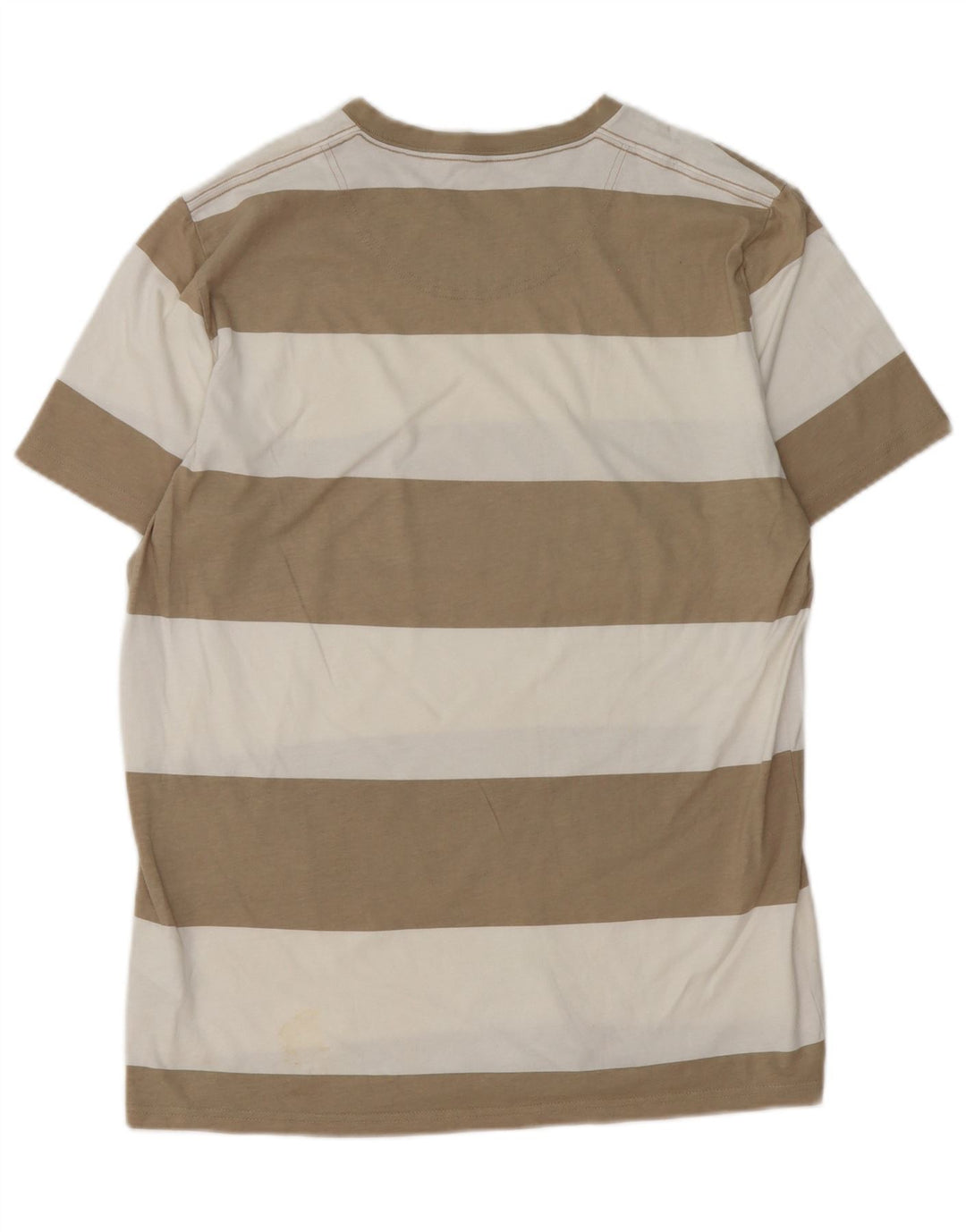 Hollister Herren-T-Shirt-Oberteil aus mittelbraun gestreifter Baumwolle