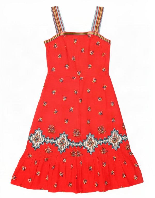 Vintage Damen Sonnenkleid UK 8 Small Red Floral