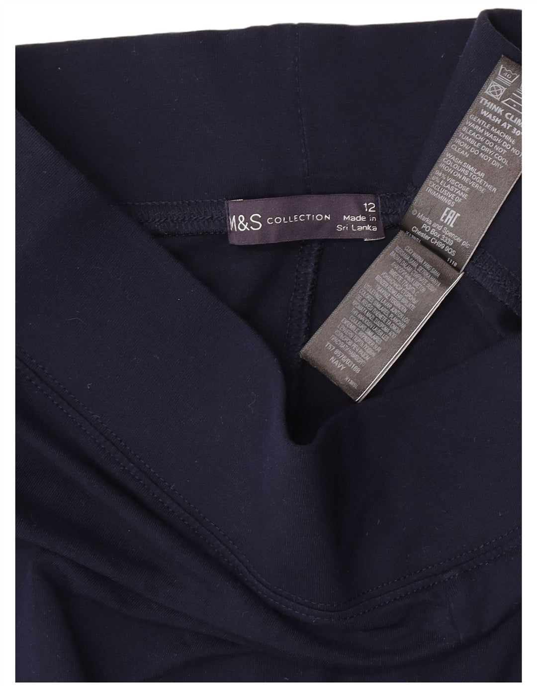 Marks & Spencer Damen Leggings UK 12 Medium Marineblau Viskose
