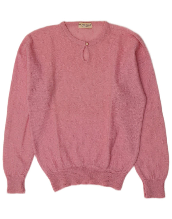 Brunello Cucinelli Damen Pullover mit Rundhalsausschnitt IT 46 Large Pink