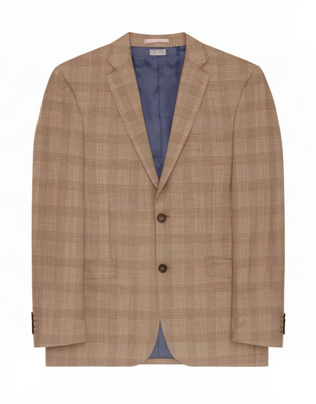 Marks & Spencer Herren-Blazer mit 2 Knöpfen, UK 40, Mittelbeige kariert