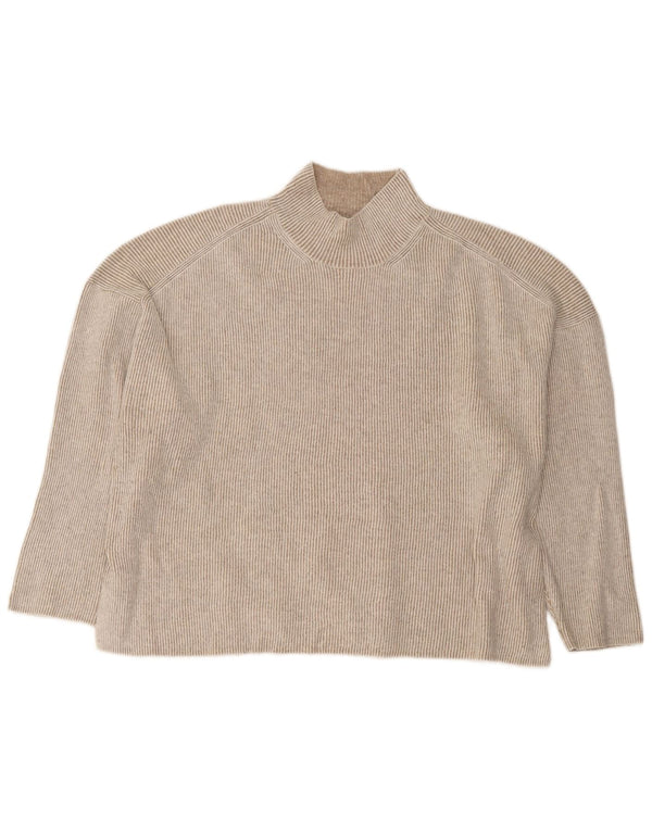 Marks & Spencer Damen-Pullover mit Rollkragen, Gr. 18, XL, Beige gestreift