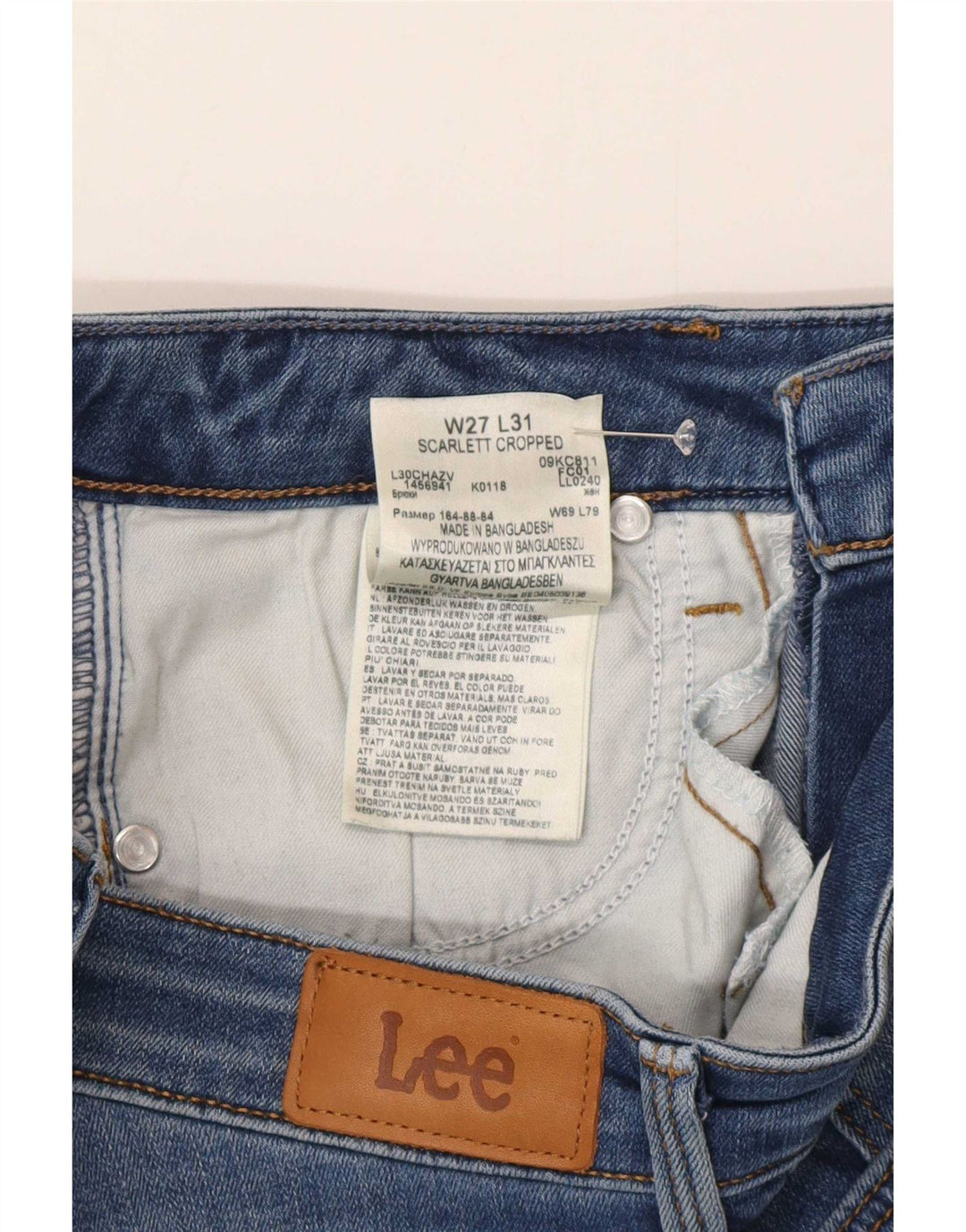 Lee Damen Scarlett verkürzte Jeans W27 L26 blaue Baumwolle