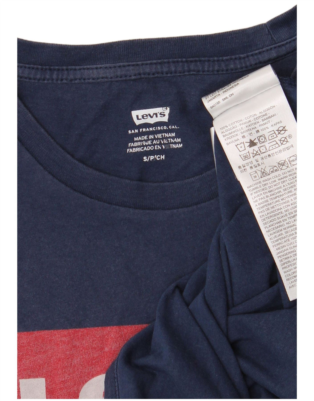 LEVI'S Herren-T-Shirt mit Grafik, Größe S, marineblaue Baumwolle