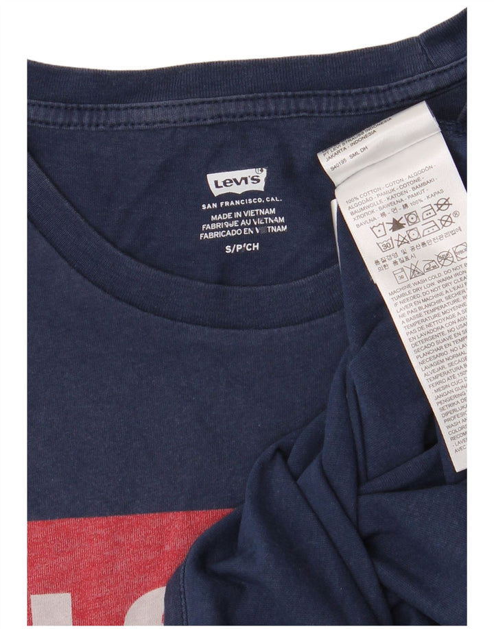 LEVI'S Herren-T-Shirt mit Grafik, Größe S, marineblaue Baumwolle